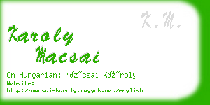 karoly macsai business card